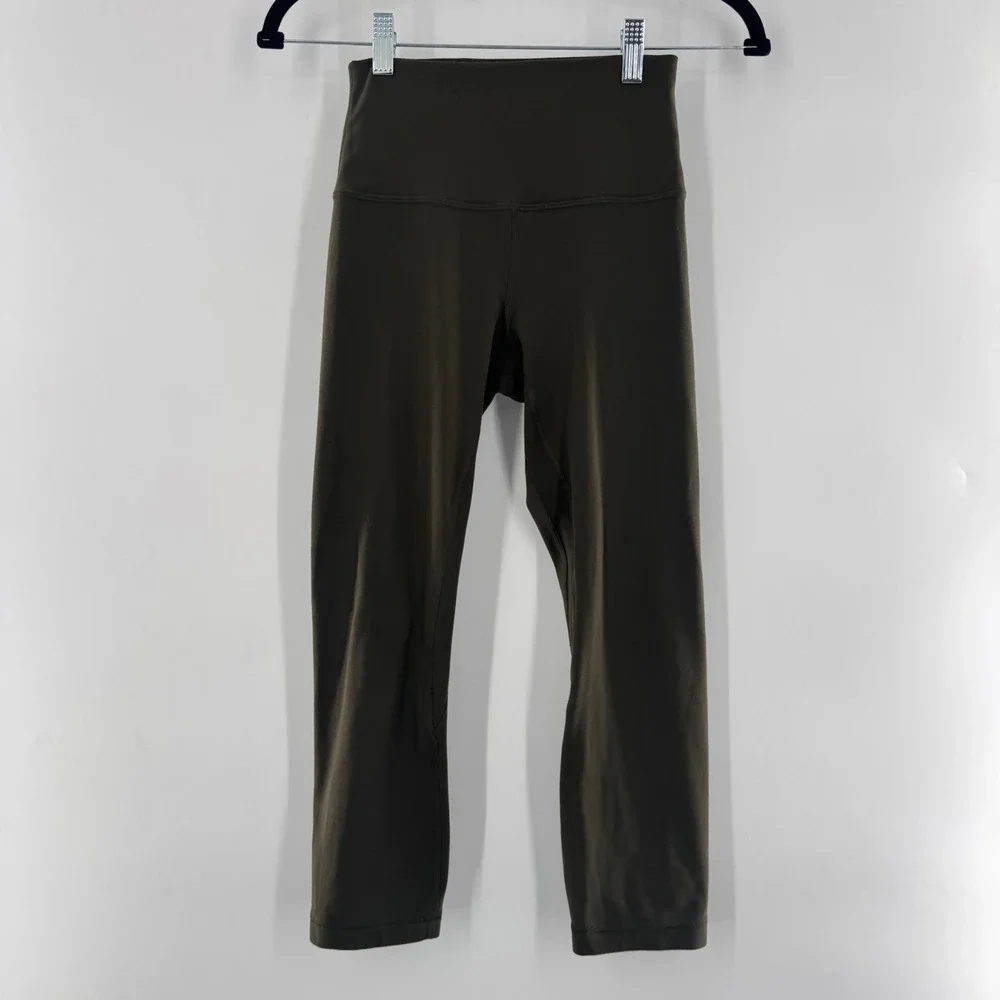 Lululemon Align Crop 21" Leggings – Dark Olive Nulu – Size 4 - Picture 7 of 9